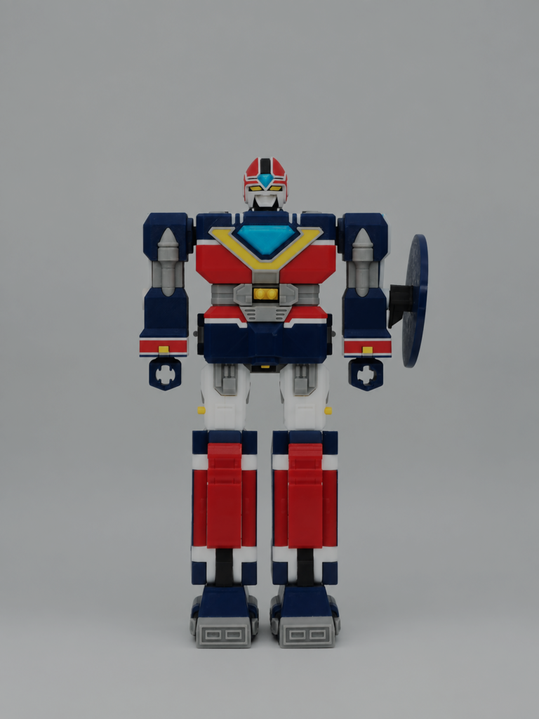 3D-printed Flashman Flash King robot front view