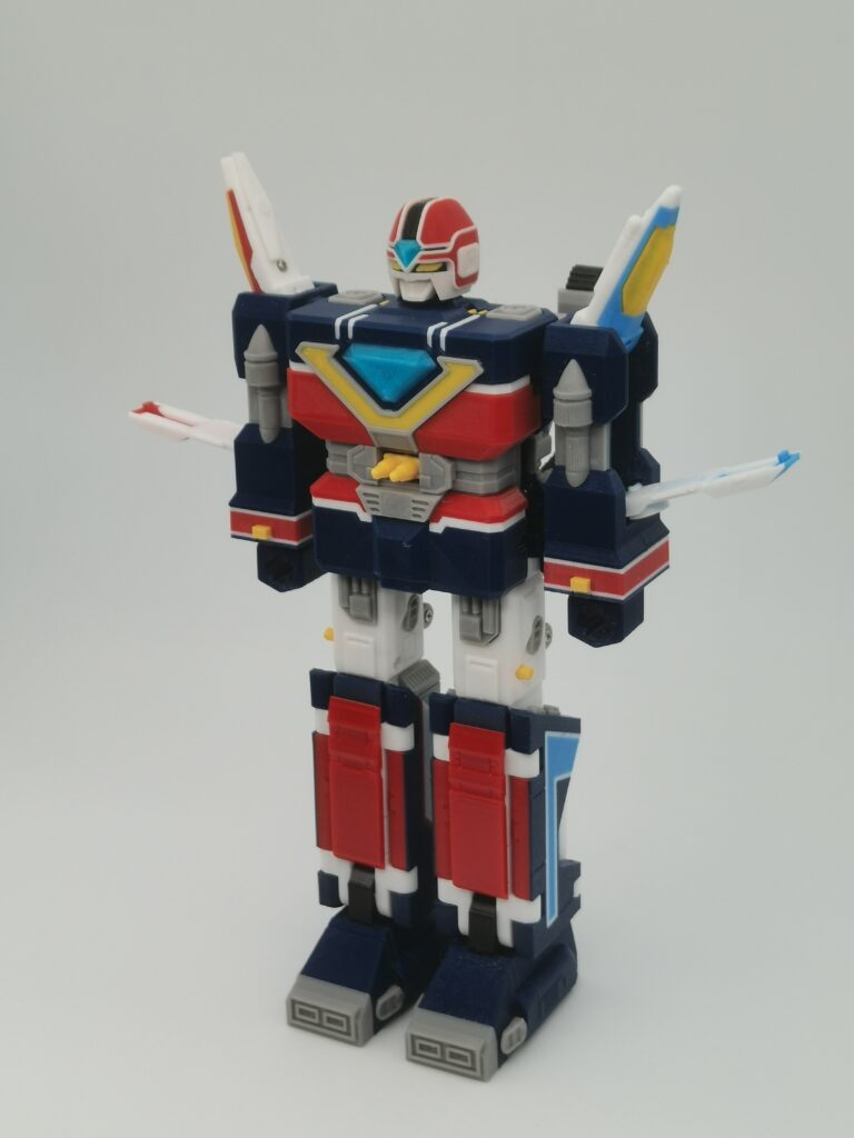 3D-printed Flashman Flash King in combined robot form