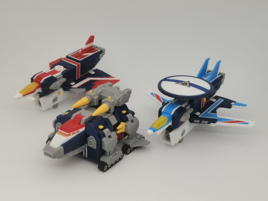 Flashman Flash King component vehicles from an angled view