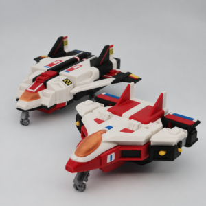 Bio Robo red and white jet vehicle modes