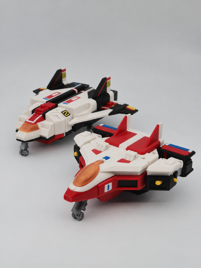 Bio Robo red and white jet vehicle modes
