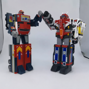 Galaxy Robo and Great Five Maskman robots posing together